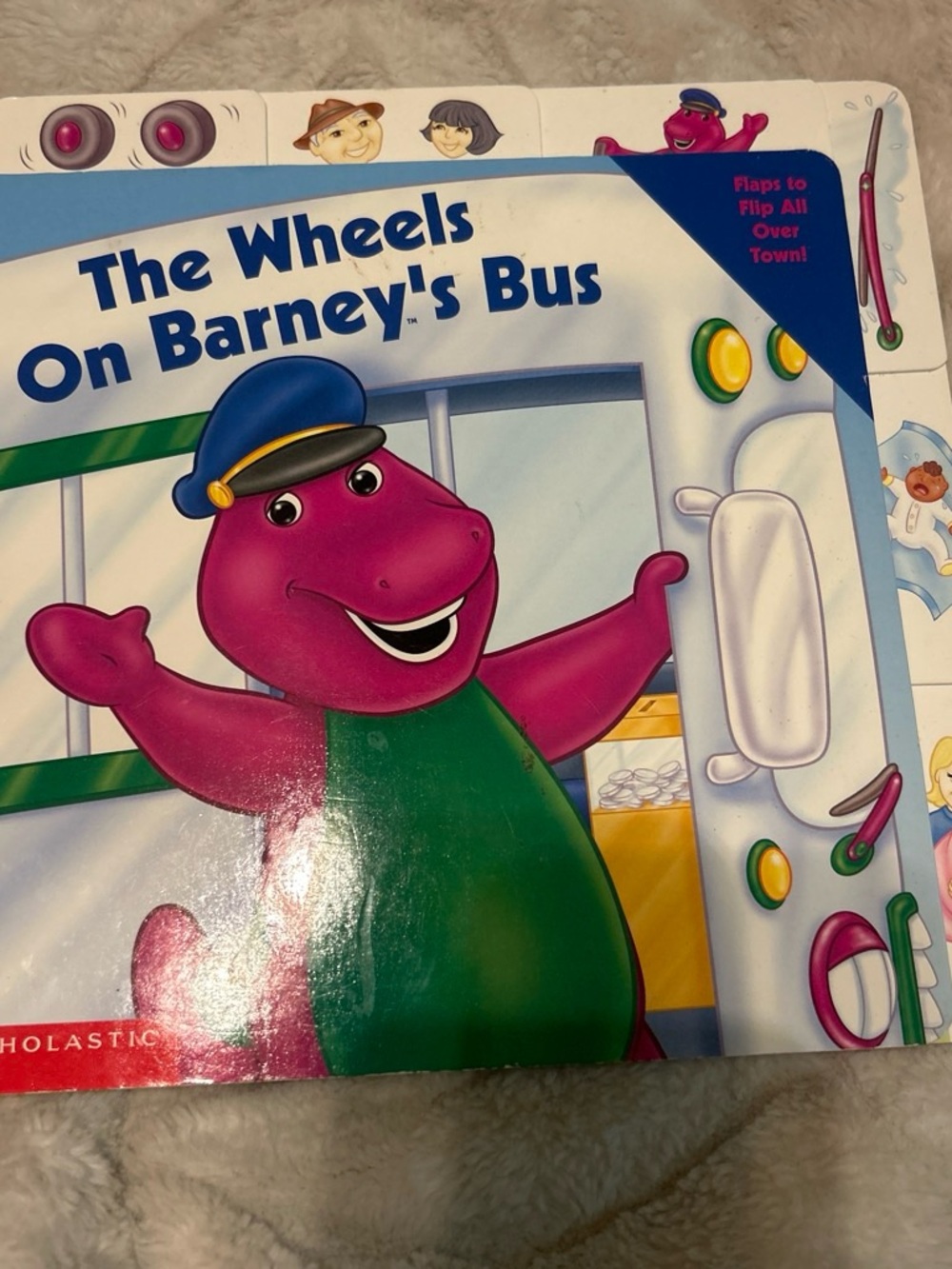 Scholastic Barney Bus Board Book - Purple, Green, Blue